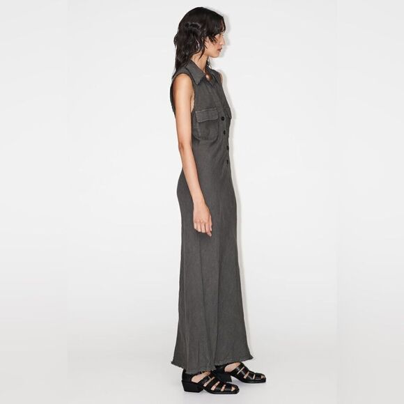 ZARA 100% LINEN SHIRT DRESS NEW - Picture 8 of 12